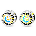 Charm Sterling Silber 925 Luminous - Tag / Nacht, Sonne / Mond, Stopper, Clip Perle auf Armband Universum