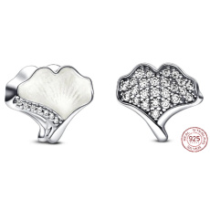 Charme Sterling Silber 925 Ginkgo Biloba Smart, Perle für Armband Natur