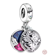 Charm Sterlingové stříbro 925 Jednorožec kouzelný 2v1, přívěsek na náramek zvíře Charm Sterlingové stříbro 925 Jednorožec kouzelný 2v1, přívěsek na náramek zvíře