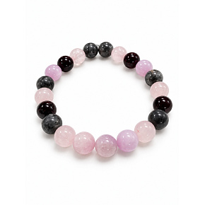 Armband mit Geschichte – Du bist mein Ein und Alles, natürliche Mineralien, Kugel 8 mm / Handgelenk 14–15 cm