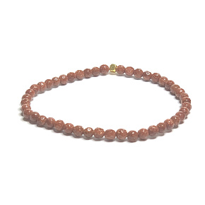 Goldstein Goldfacettenarmband elastisch, Kunststeinkugel 4 mm / 16 - 17 cm, Ambitionsstein