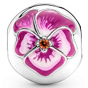 Charme Sterling Silber 925 Stiefmütterchen rosa, Stopper, Clip Perle für Armband Natur