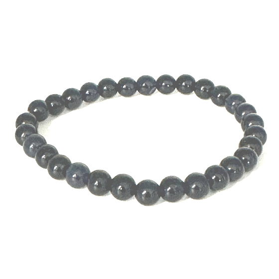 Saphirarmband elastischer Naturstein, Kugel 6 mm / 16 - 17 cm, Stein der Weisheit, Wahrheit und Intuition