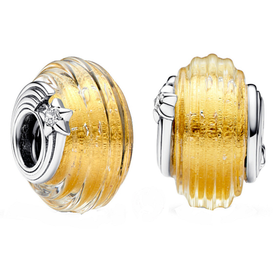 Charme Sterling Silber 925 Sternschnuppe Murano Glasperle auf Armband Universum