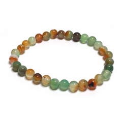 Achat Pfauenarmband elastisch Naturstein, Kugel 6 mm / 16 - 17 cm