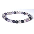 Fluorit lila-klar Armband elastischer Naturstein, Kugel 6 mm / 16-17 cm, Stein der Genies