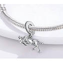 Charm Sterlingsilber 925 Stier, Charging Bull - Wall Street im Finanzzentrum von New York City, Anhänger für Reise-Armband