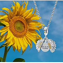Sterling Silber 925 Blühende Sonnenblume mit Aufschrift - Du bist mein Sonnenschein, aufklappbarer Armband-Anhänger Liebe