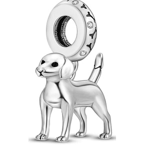Charm Sterlingsilber 925 Hund - Stehender Labrador, Anhänger für Armband, Tier