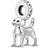 Charm Sterlingsilber 925 Hund - Stehender Labrador, Anhänger für Armband, Tier
