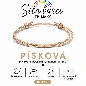 Šňůrkový náramek Síla barev – Písková | Symbol přirozenosti, stability a tepla | nastavitelný 16 - 30 cm