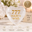 Wunschstein 777 – Herz aus natürlichem Bergkristall mit der Aufschrift „Make a Wish“ – Glück, Wünsche und Liebe