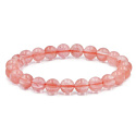 Rosenquarz / Erdbeerquarz Armband elastisch Naturstein, Kugel 8 mm / 16 - 17 cm, der vollkommenste Heiler
