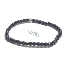 Goldstein blau Avanturin Facettenarmband elastisch, Kunststeinkugel 4 mm / 16 - 17 cm, Schmuckstein Goldstein blau Avanturin Facettenarmband elastisch, Kunststeinkugel 4 mm / 16 - 17 cm, Schmuckstein