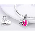 Sterling Silber 925 Paar in der Liebe, 2in1 Herz-Anhänger auf Liebe Armband