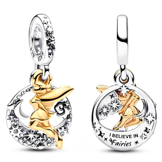 Charme Sterling Silber 925 Disney 100. anniversary Tinker Bell Starry Night - Freuen Sie sich auf die Rückkehr ins Nimmerland, Armbandanhänger