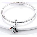 Charm Sterling Silber 925 Chic style - Lippenstift, Handtasche, Pumps 3in1, Armband Anhänger, Interessen