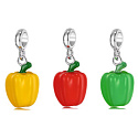 Charms Sterling Silber 925 Paprika grün, Lebensmittelanhänger Armband