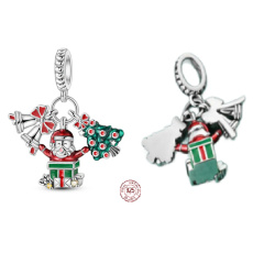 Charm Sterlingsilber 925 Weihnachten 3-in-1 Glocken, Santa, Baum, Anhänger für Armband Weihnachten Charm Sterlingsilber 925 Weihnachten 3-in-1 Glocken, Santa, Baum, Anhänger für Armband Weihnachten