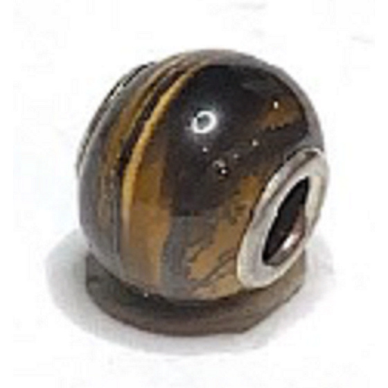 Tigerauge Anhänger rund Naturstein 14 mm, Loch 4,2 mm 1 Stück, Stein der Sonne und Erde, bringt Glück und Reichtum