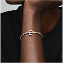 Sterling Silber 925 Alphabet Buchstabe E, Perle für Armband