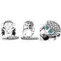 Charme Sterling Silber 925 Affe, Symbol der Weisheit, Freiheit, Perle auf Armband Tier