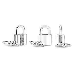 Charms Sterling Silber 925 Vorhängeschloss und Schlüssel 2in1, Liebesarmband Anhänger