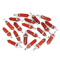 Jaspis rot Pendel Sechseck Anhänger Naturstein 41 x 13 mm, Vollpflege Stein