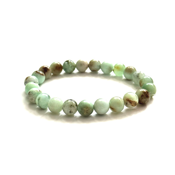 Chrysopras-Armband elastischer Naturstein, Kugel 8 mm / 16 - 17 cm, Stein der Harmonie der Familienbeziehungen