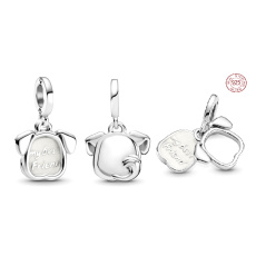 Charm Sterlingsilber 925 Hund - mein Hündchen - mein bester Freund, 2-in-1 Anhänger für Haustierarmband