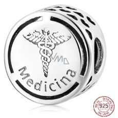 Charme Sterling Silber 925 Medizin Symbol Perle auf Armband Job Charme Sterling Silber 925 Medizin Symbol Perle auf Armband Job