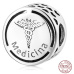 Charme Sterling Silber 925 Medizin Symbol Perle auf Armband Job