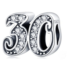 Charme Sterling Silber 925 30 Jahrestag, Perle auf Armband