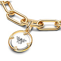 Charm Sterlingsilber 925 Mini-Medaillon Biene Schützen Sie Ihre Energie, Anhänger für Armband Tier