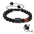 Onyx Sternzeichen Löwe, Natursteinarmband, 8mm Kugel/ verstellbare Größe, Lebenskraftstein