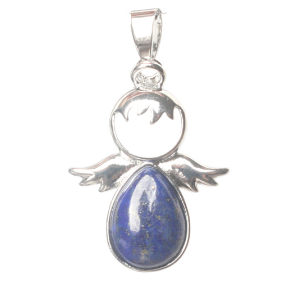 Lapislazuli Engel Schutzengel Anhänger Naturstein 3,5 x 2,5 mm, Stein der Harmonie