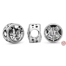 Sterling Silber 925 Harry Potter - Hogwarts Schule für Hexerei und Zauberei, Armband Perle