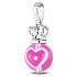 Sterling Silber 925 Kuss, Liebe, Herz, Armband-Anhänger