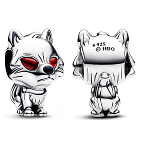 Charme Sterling Silber 925 Game of Thrones Ghost Bead - Geist Direwolf, Armband Bead, Film