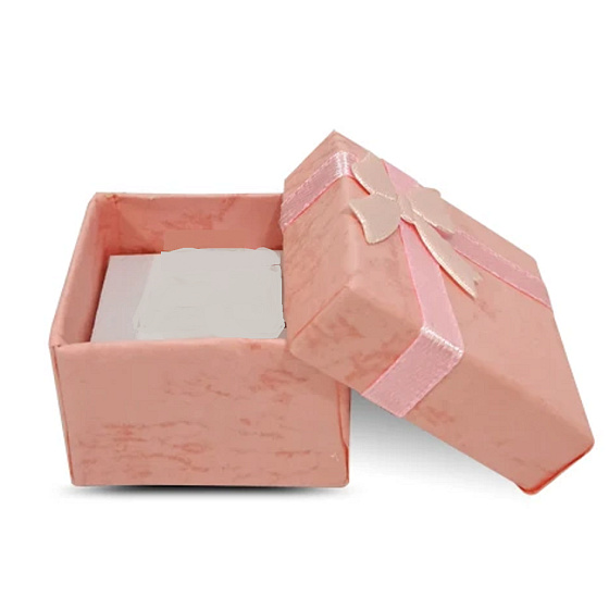 Geschenkbox mit Schmuckschwamm und Schleife rosa 4 x 4 x 2,5 cm 1 Stück
