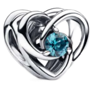 Charm Zapletené srdce, korálek na náramek láska