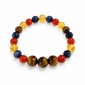 Armband mit Geschichte – Ich glaube an dich, natürliche Mineralien, Kugel 8 mm / Handgelenk 14–15 cm