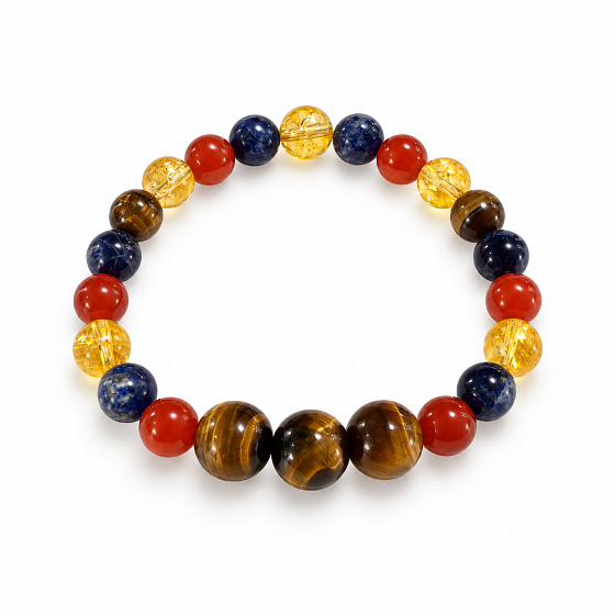 Armband mit Geschichte – Ich glaube an dich, natürliche Mineralien, Kugel 8 mm / Handgelenk 14–15 cm