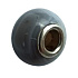 Grauer Achat Anhänger runder Naturstein 14 mm, Loch 4,2 mm 1 Stück