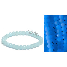Jade Luminois Light Phosphoreszierend, blaues Leuchten im Dunkeln, Armband elastisch Naturstein, Perle 6 mm / 16 - 17 cm Jade Luminois Light Phosphoreszierend, blaues Leuchten im Dunkeln, Armband elastisch Naturstein, Perle 6 mm / 16 - 17 cm