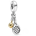 Sterling Silber 925 Tennisschläger und Ball, 2in1 Sportarmband Anhänger