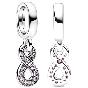 Sterling Silber 925 Infinity Sparkle Charme - Unendlichkeit, Anhänger Armband Symbol