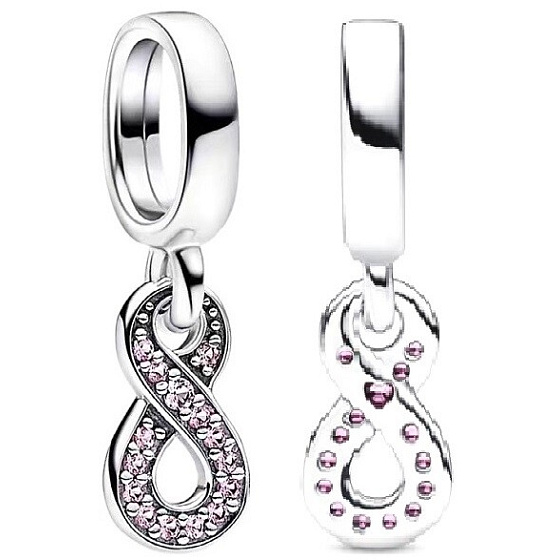 Sterling Silber 925 Infinity Sparkle Charme - Unendlichkeit, Anhänger Armband Symbol