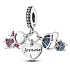 Charme Sterling Silber 925 Geschwister Tochter Sohn 3in1, Anhänger am Armband Familie