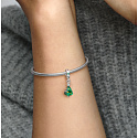 Charm Sterling Silber 925 Glitzernder Weihnachtsbaum, Anhänger für Weihnachtsarmband